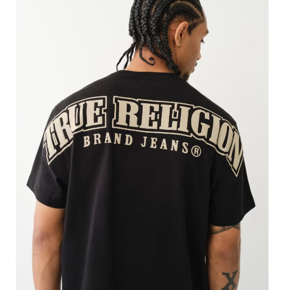 TRUE RELIGION LOGO OVERSEAM PUFF T - M BNWT